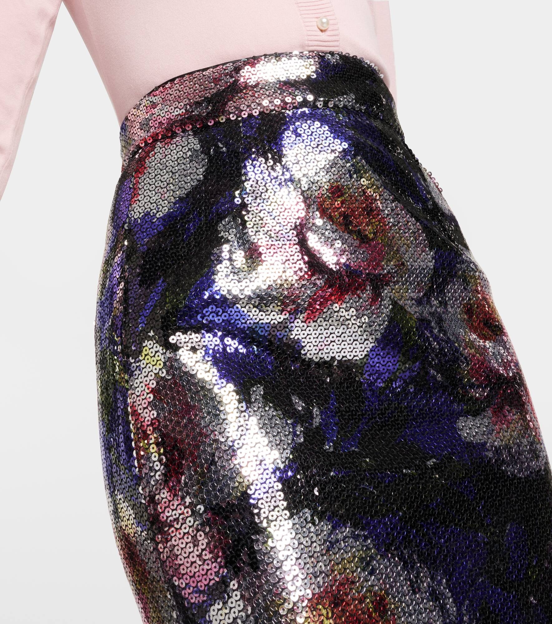 Sequined floral midi skirt - 4