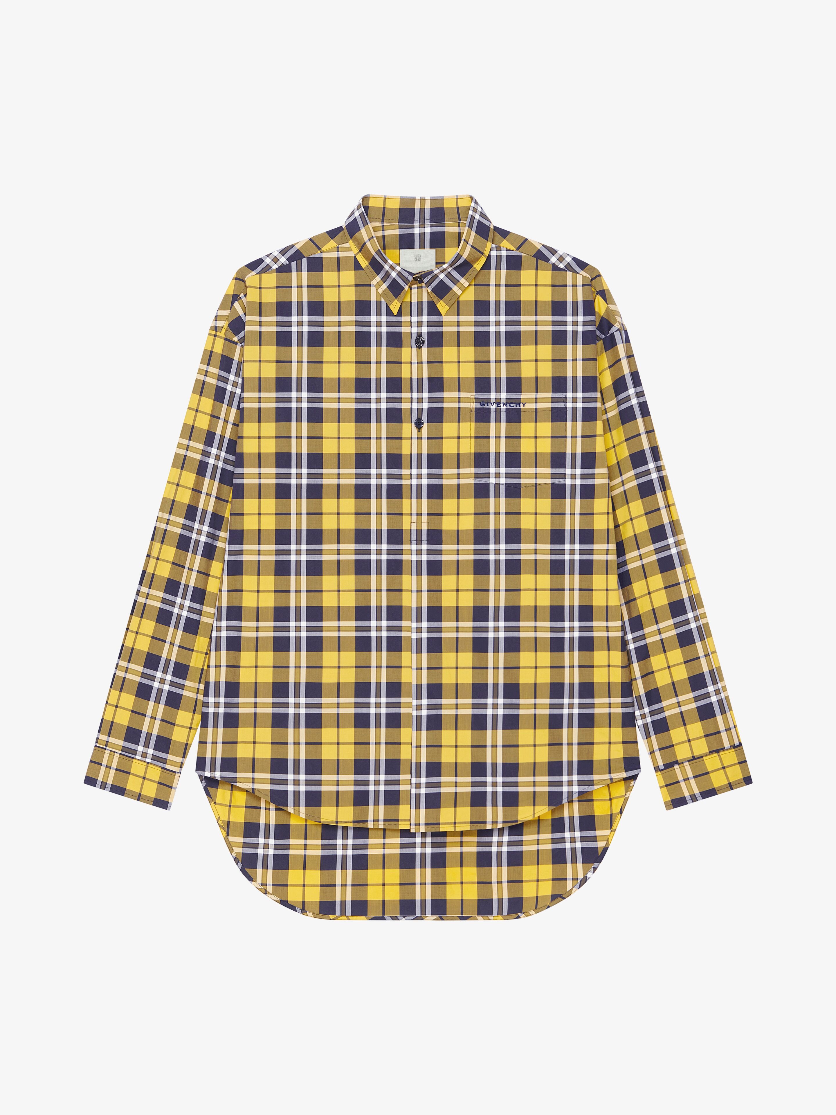 OVERSIZED ASYMMETRICAL CHECKED SHIRT IN COTTON - 1