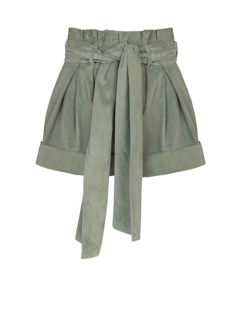 Suede high-waisted shorts 1