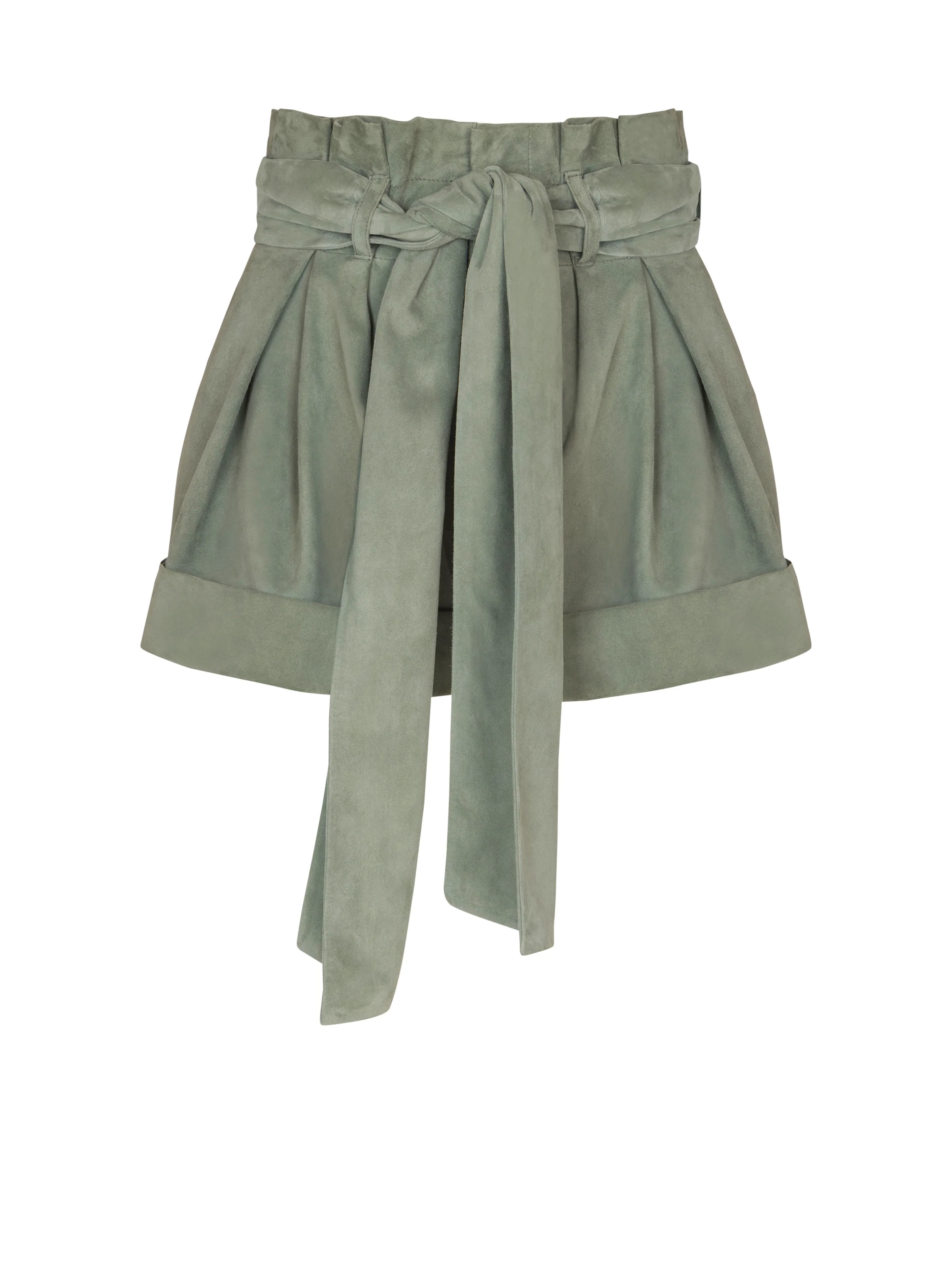 Suede high-waisted shorts - 1