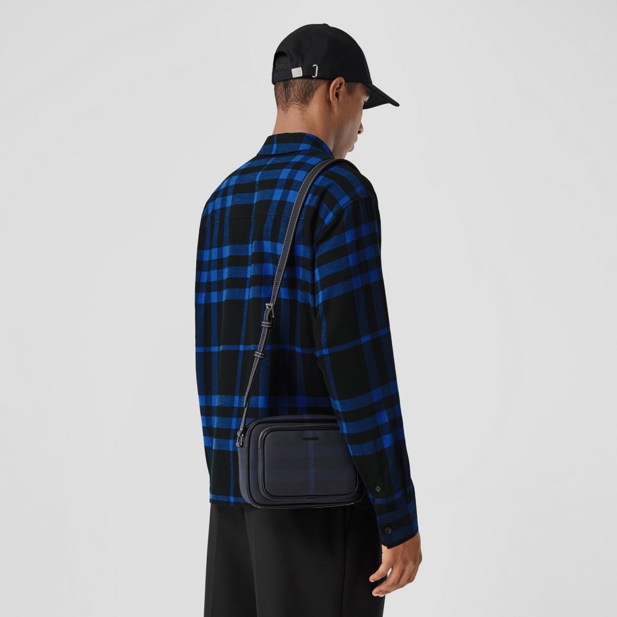 Exaggerated Check and Leather Crossbody Bag - 3