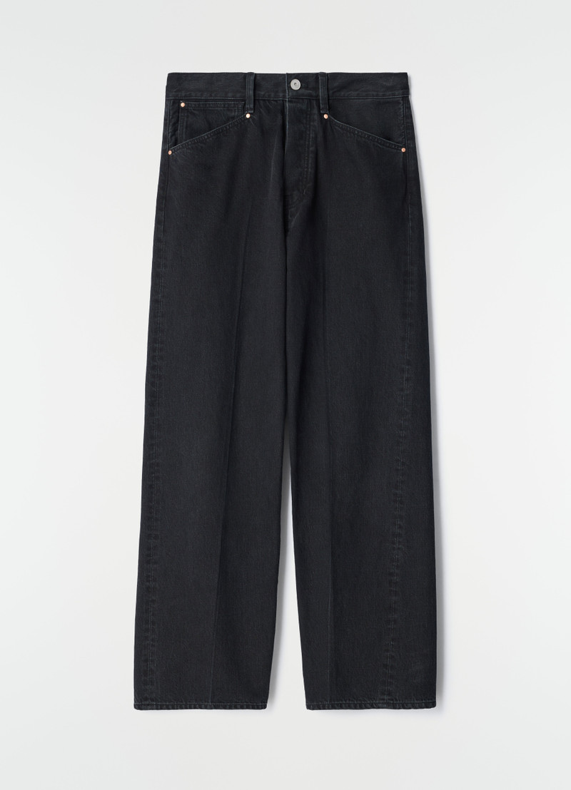 STRAIGHT LEG 5 POCKETS IN BLACK SELVEDGE DENIM - 1