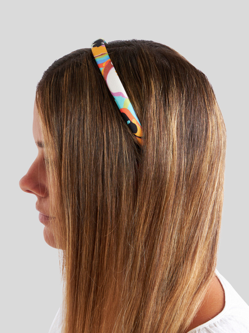 Etro SILK HAIR BAND WITH FLORAL WAVES AND PEGASO outlook