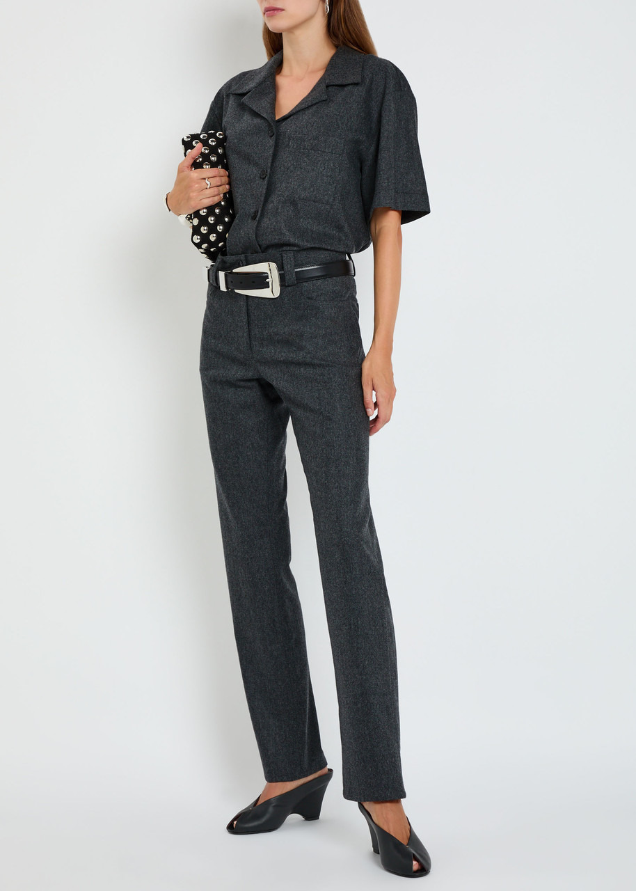 Khaite Riordan Melange Wool-blend Shirt - 4