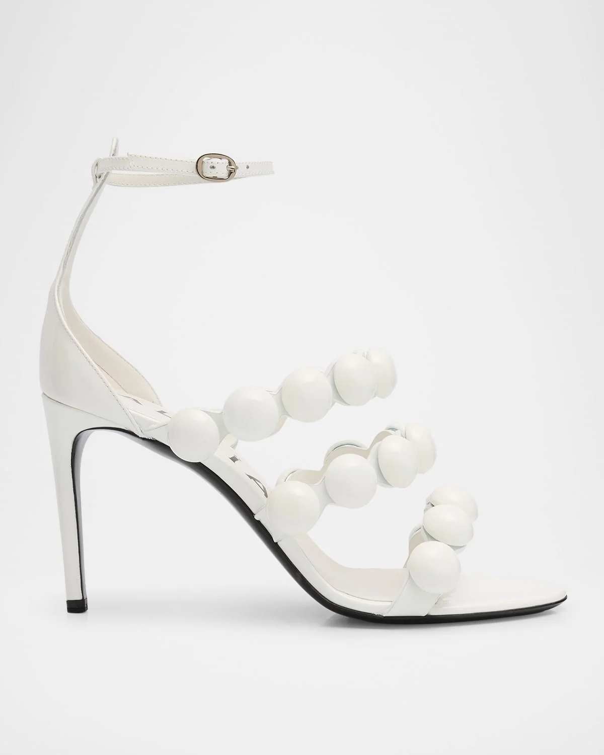 Patent Bubble Ankle-Strap Sandals - 1