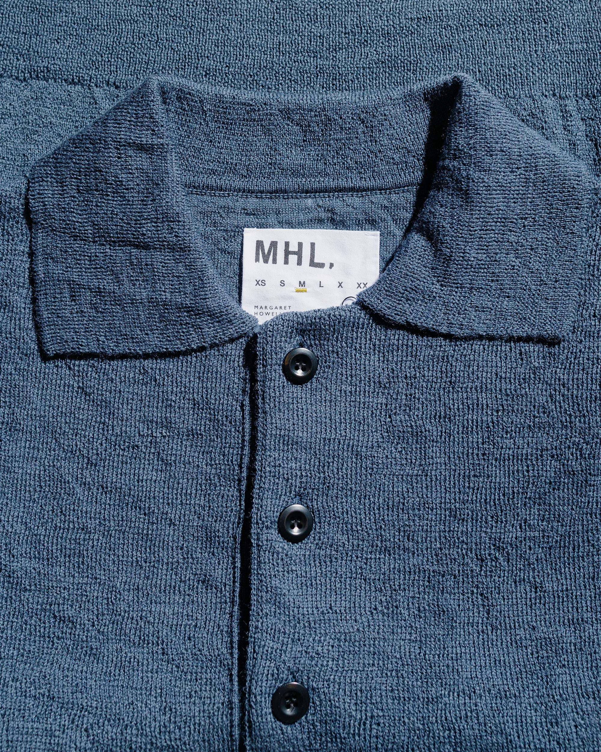 MHL Oversized Knitted Polo Dry Wool Uniform Blue - 5