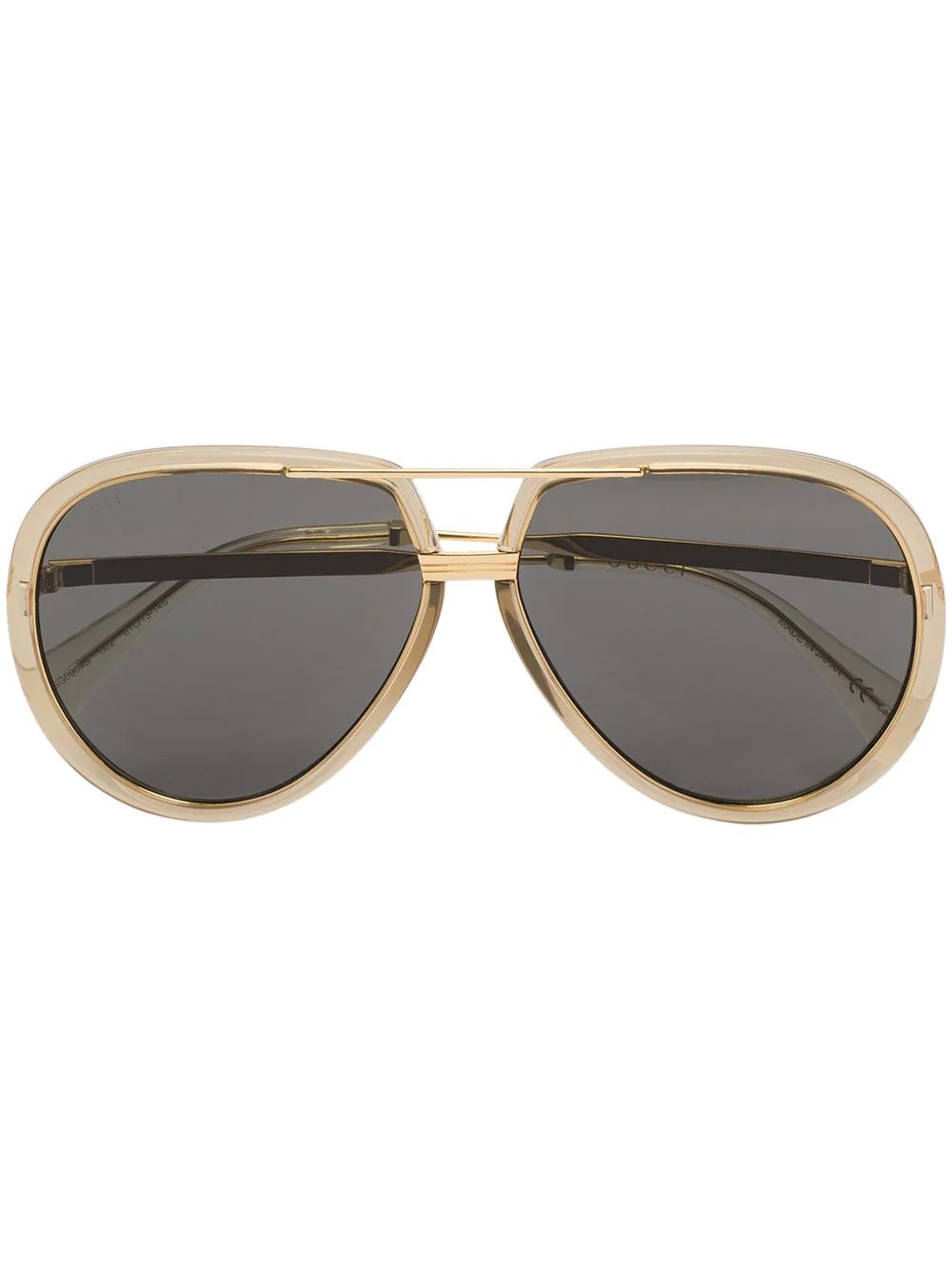 logo-engraved aviator-frame sunglasses - 1