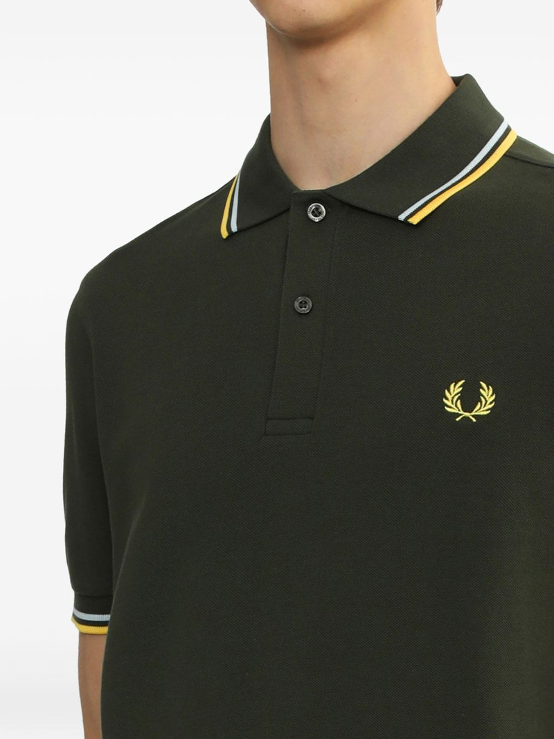 laurel-wreath striped polo shirt 5