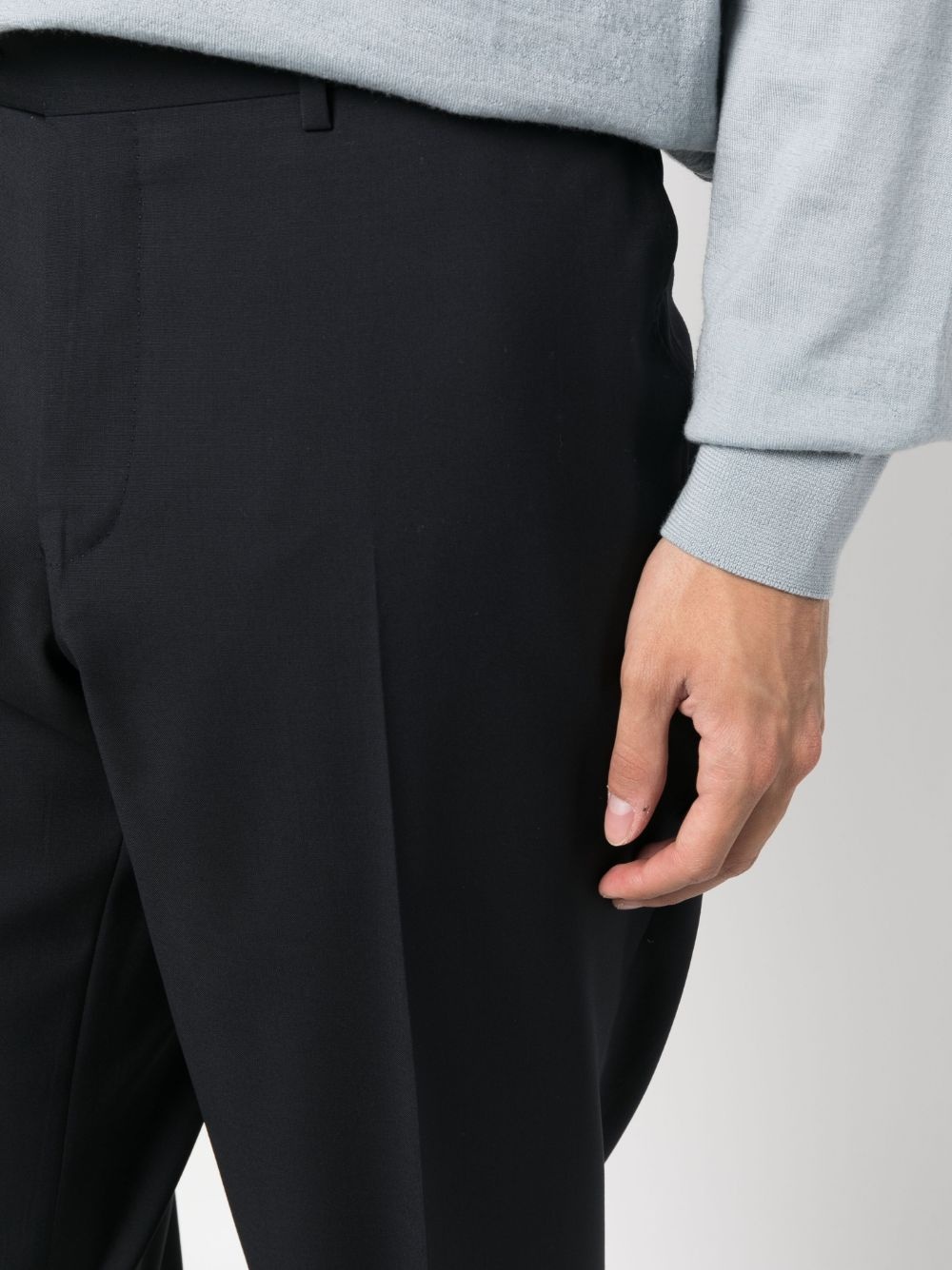 straight-leg wool tailored trousers - 5