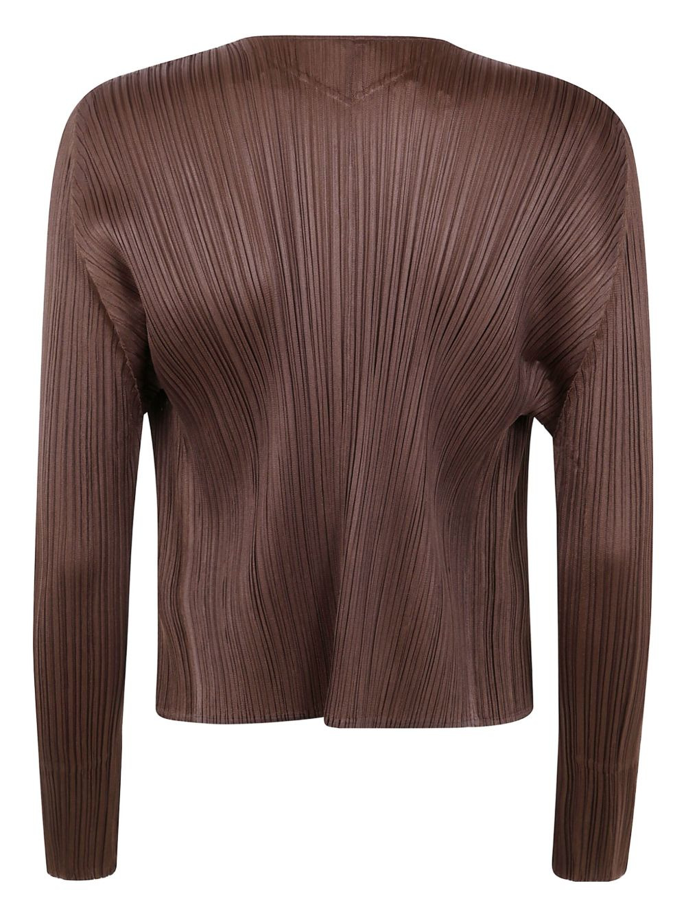 pleated long-sleeved cardigan - 2