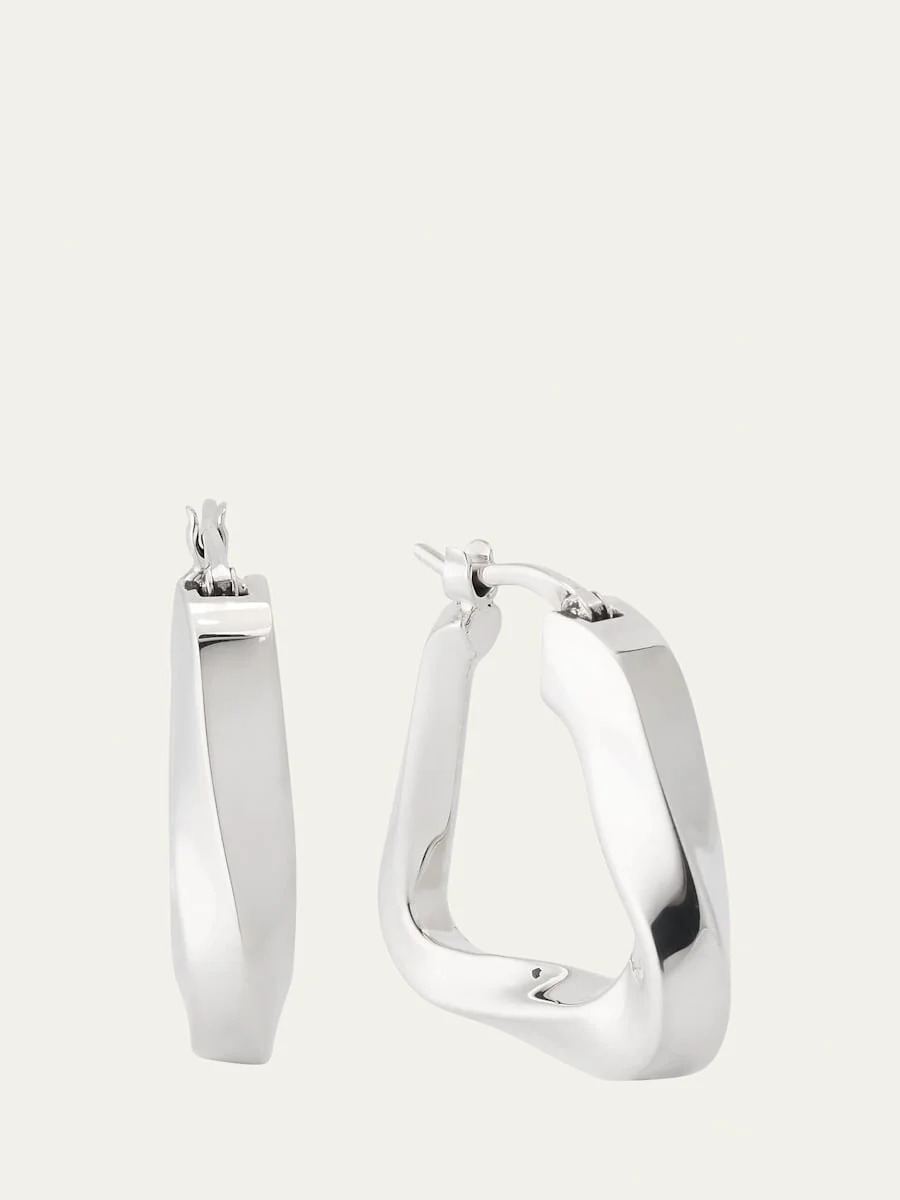 Sterling Silver Twisted Hoop Earrings - 1