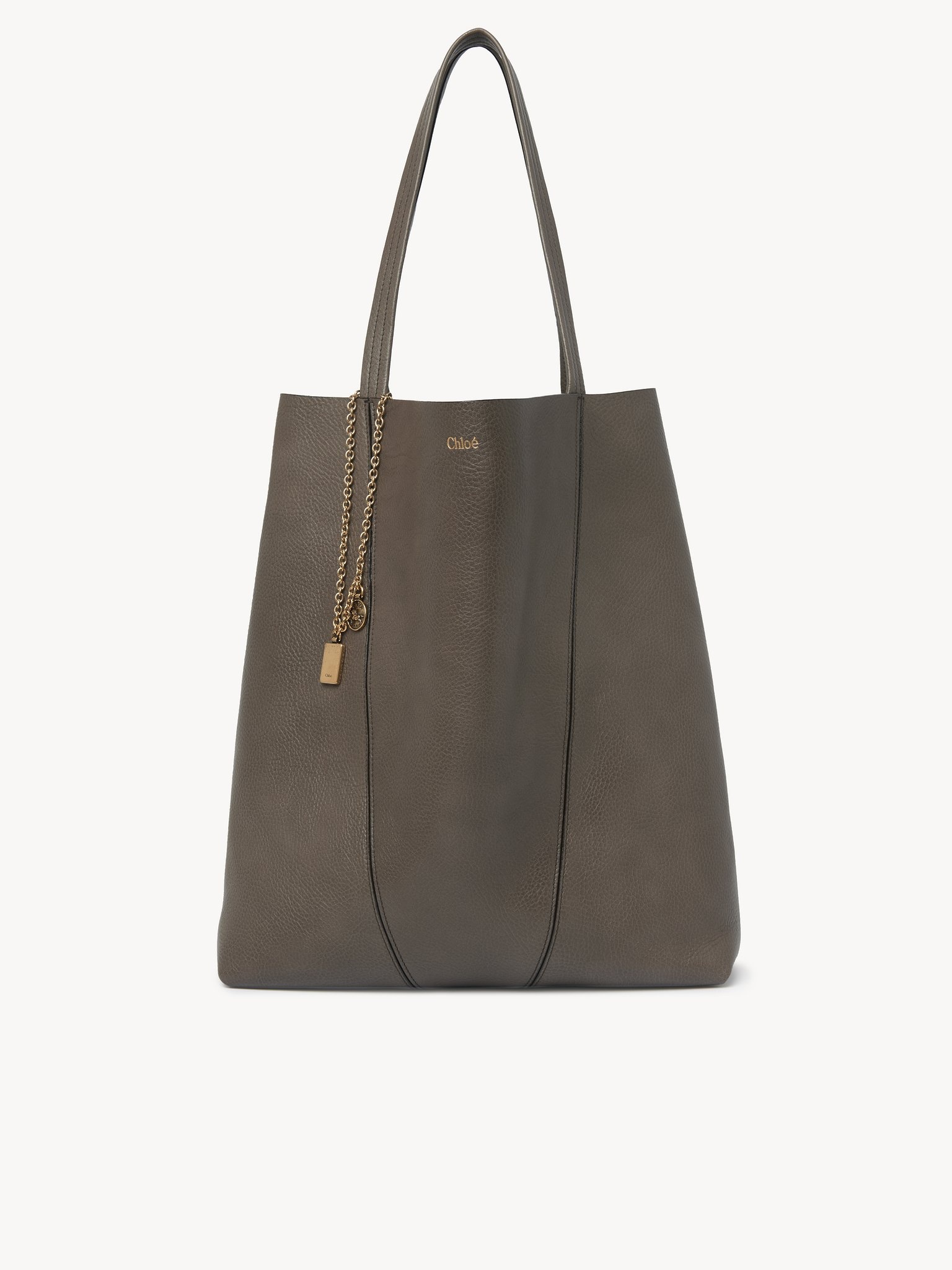 LARGE CHLOÉ SPIN TOTE BAG IN GRAINED LEATHER - 3