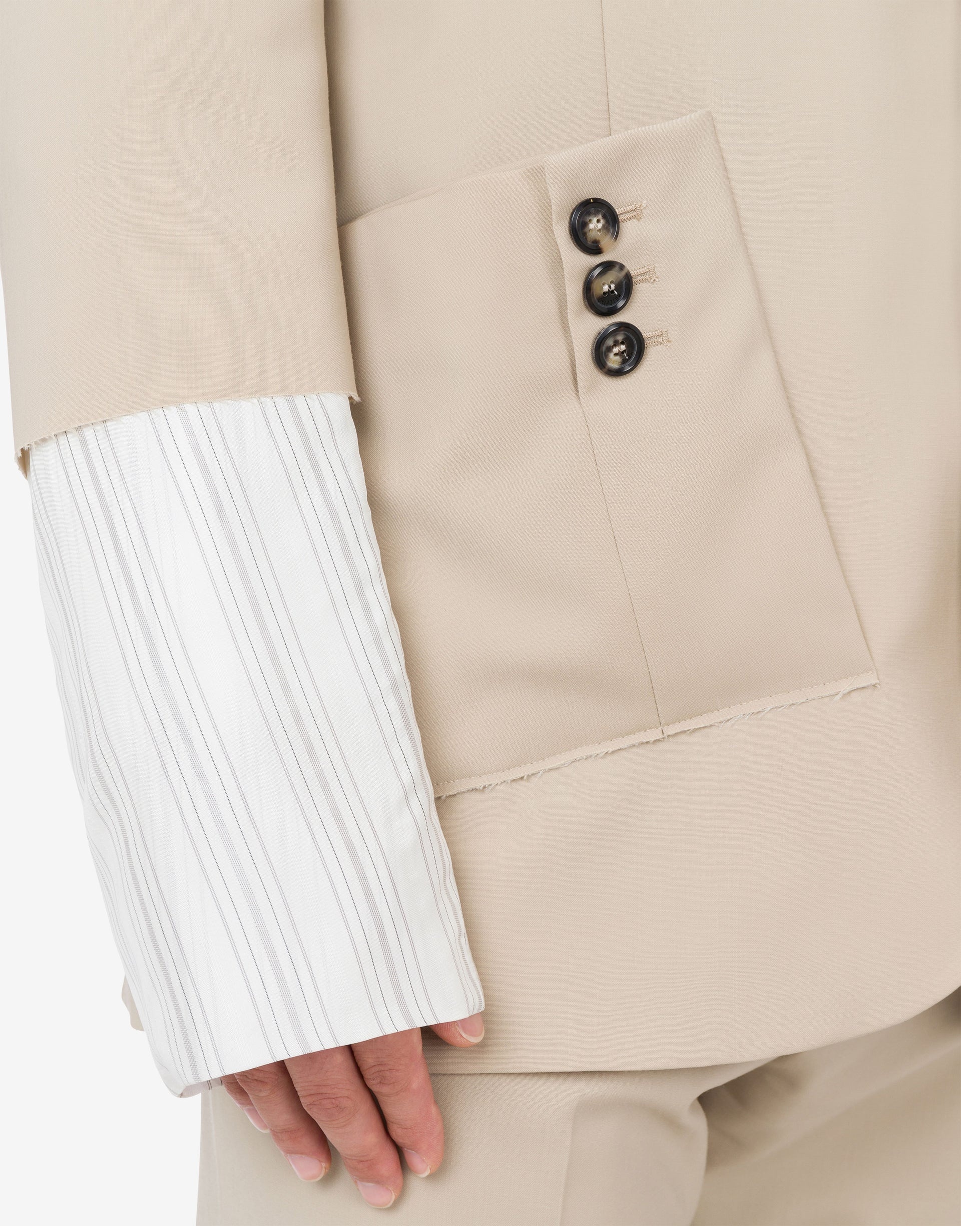WOOL CANVAS JACKET CUFF DETAILS - 3