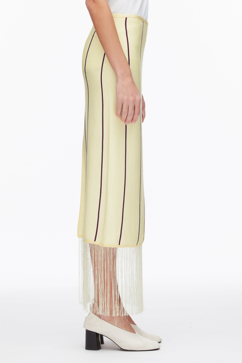 Stripe Midi Skirt with Fringe 4