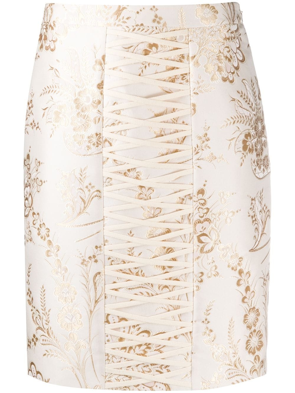 damask jacquard fitted skirt - 1