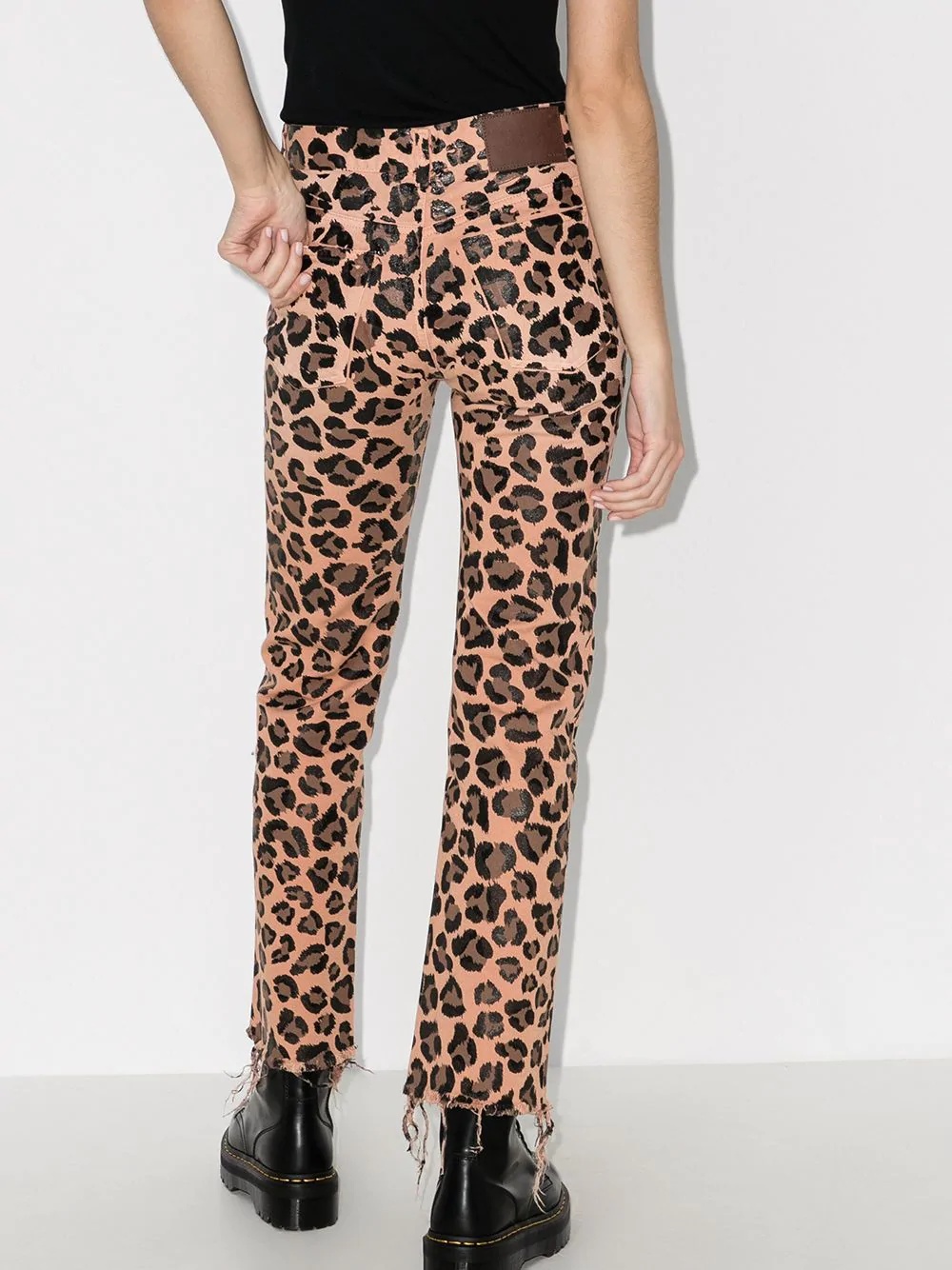 leopard-print jeans - 3