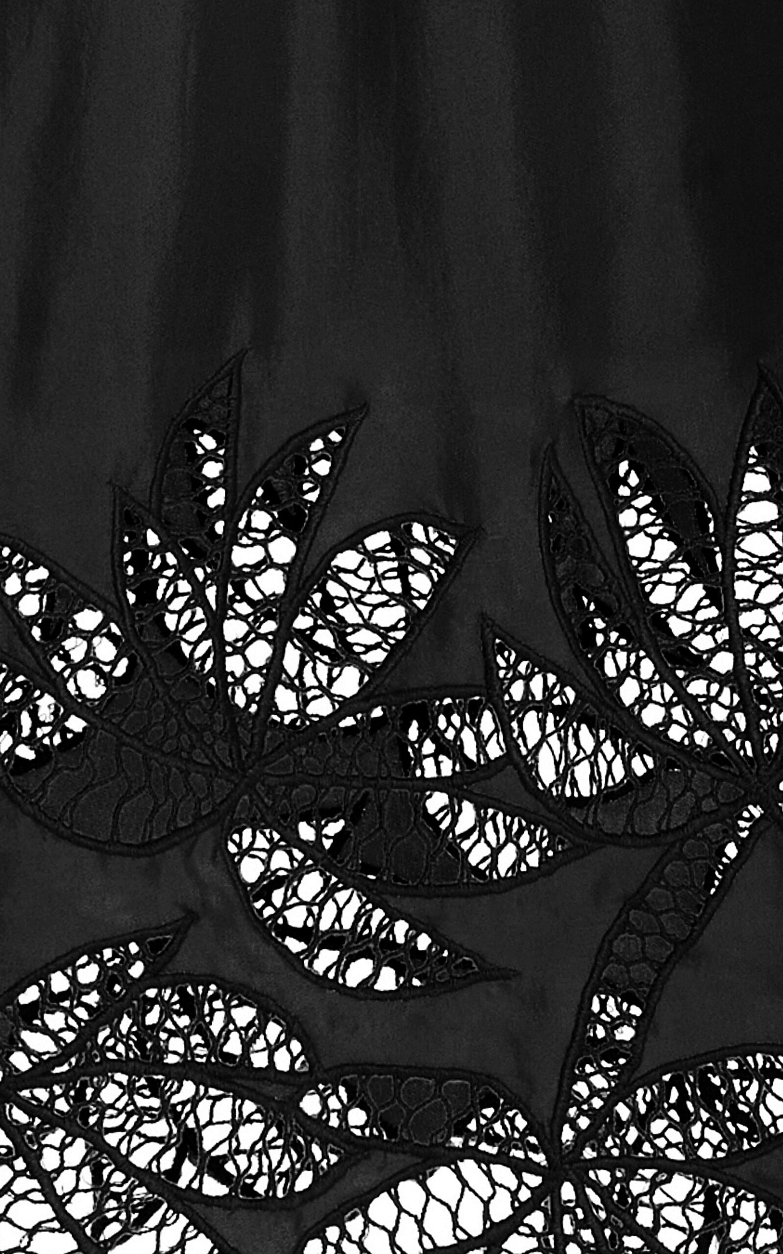 Coverley Botanical Cutwork Silk Twill Skirt black - 3
