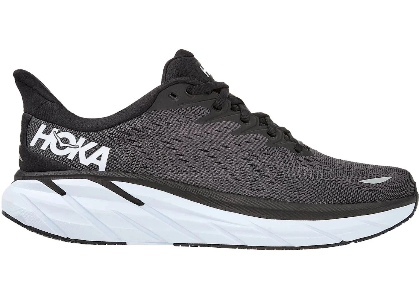 Hoka One One Clifton 8 Black White (Wide) - 1