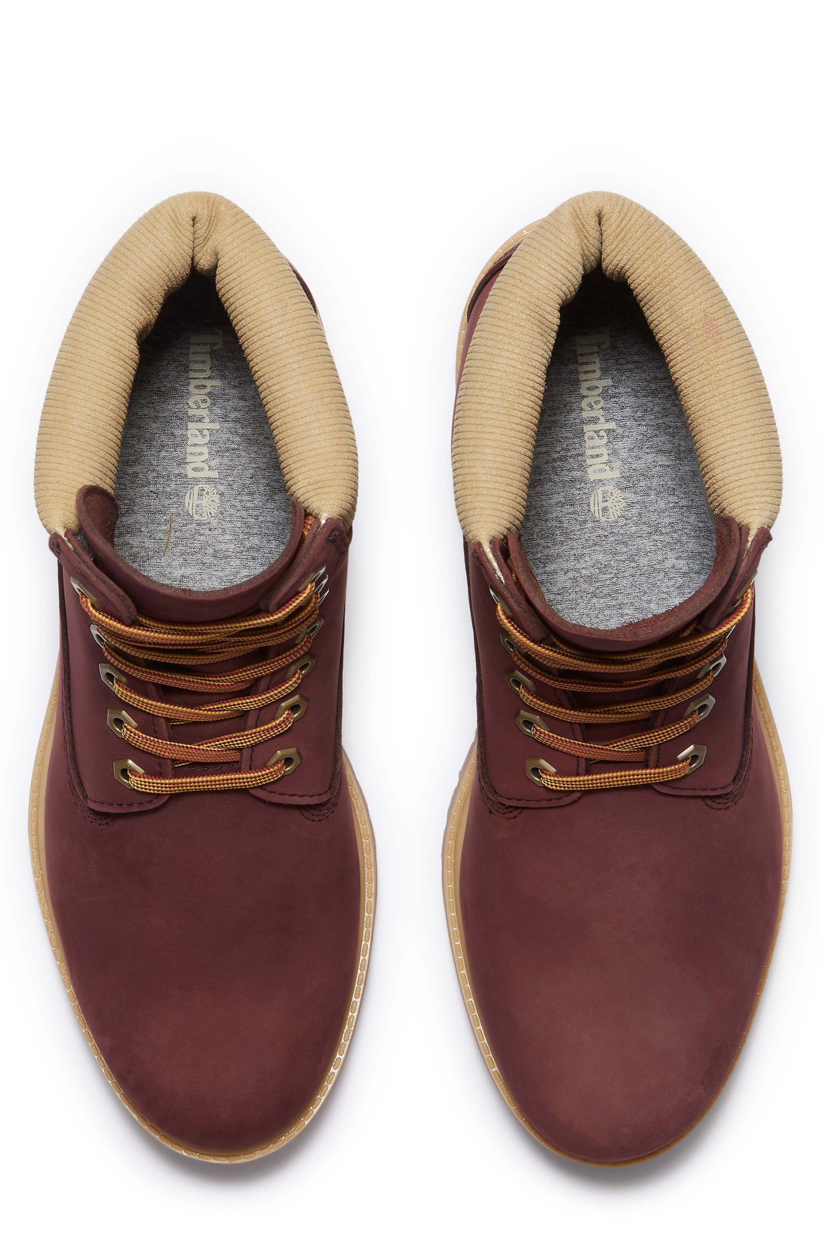 Timberland Premium 6-Inch Waterproof Boot in Burgundy Nubuck at Nordstrom - 3