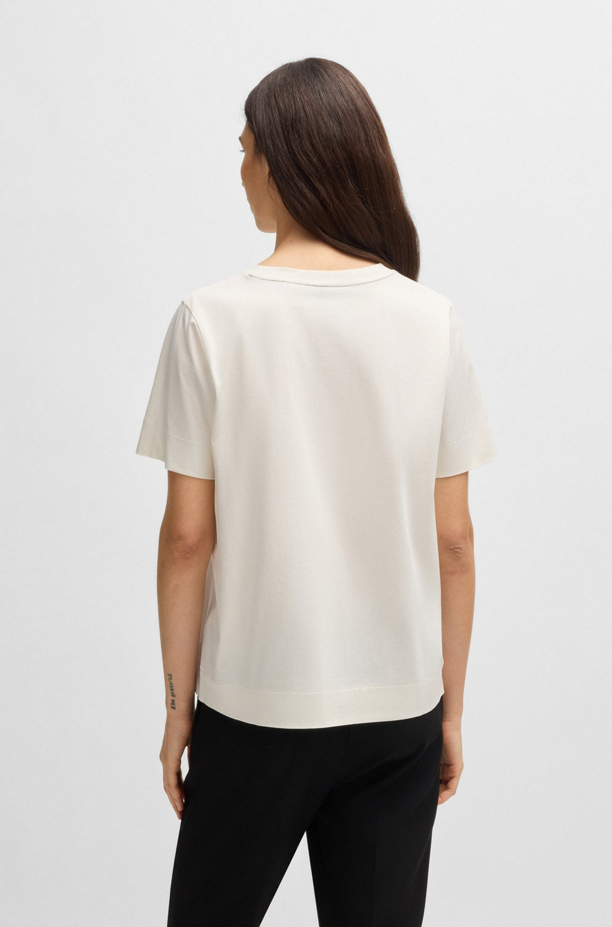 MERCERIZED-COTTON T-SHIRT WITH DOUBLE B MONOGRAM - 4