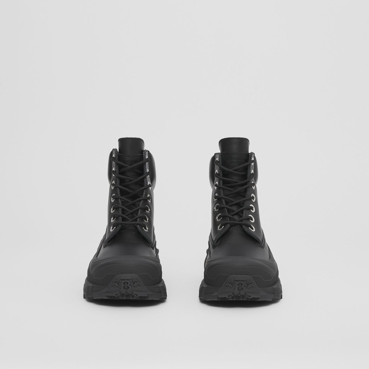 Lace-up Leather Boots - 5