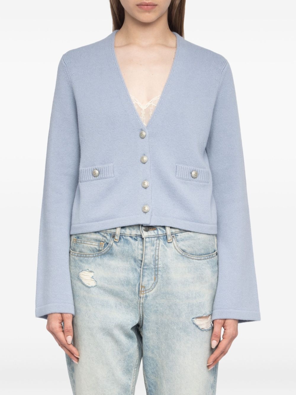 wide-sleeve cashmere cardigan - 4