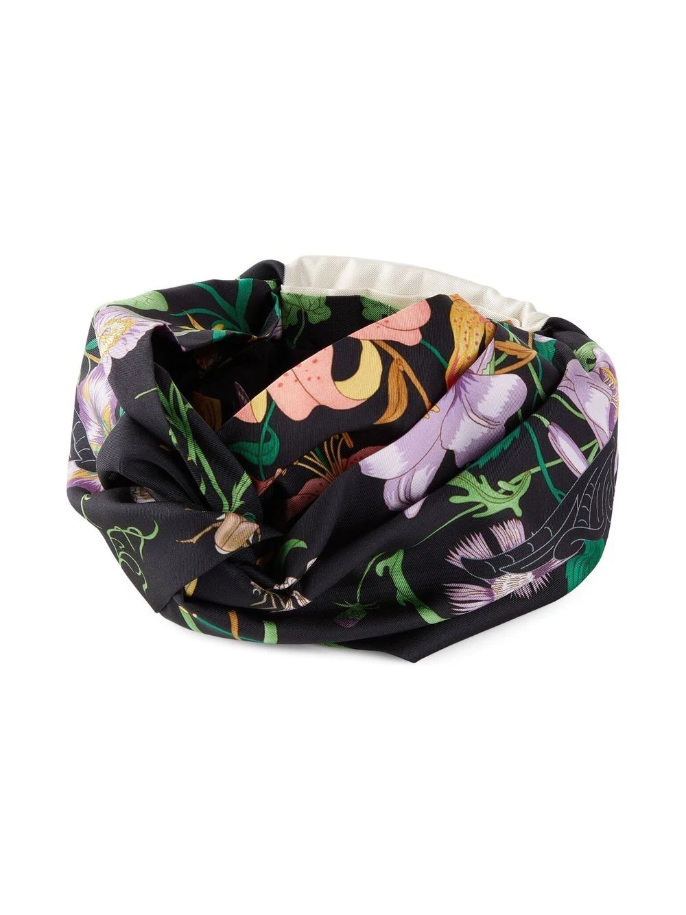 floral-print silk headband - 2