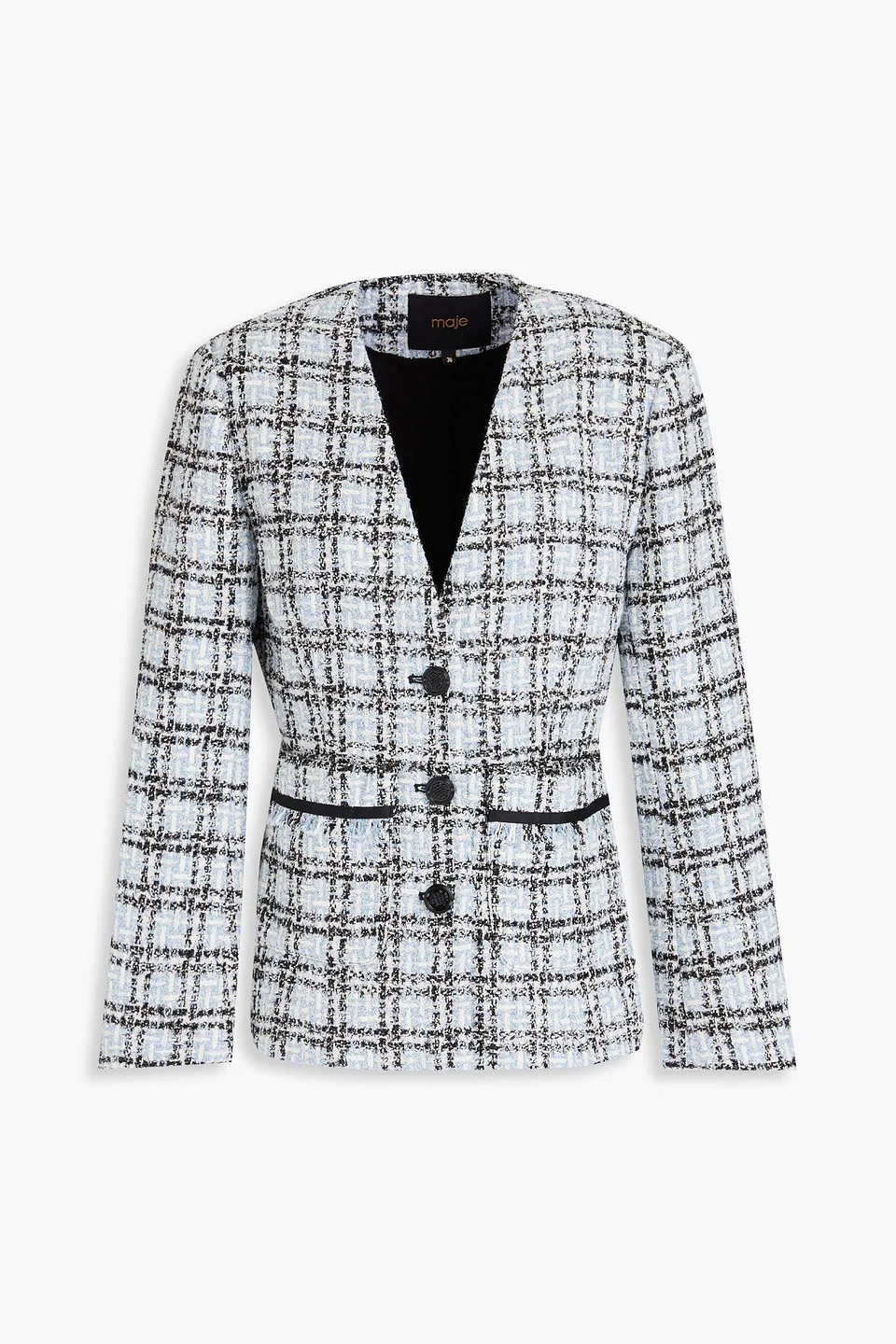 Frayed metallic tweed jacket - 1