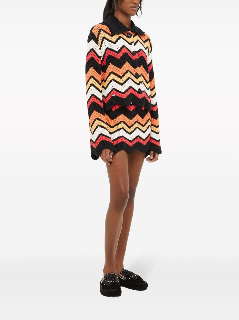 Kaleidoscopic chevron knitted jacket - 3