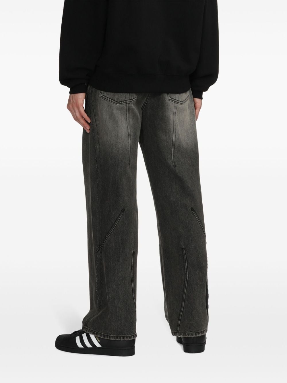 ripped wide-leg jeans - 4