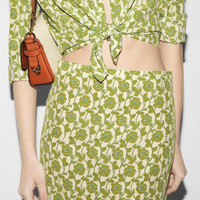 GUCCI Floral print silk crêpe de chine skirt | REVERSIBLE
