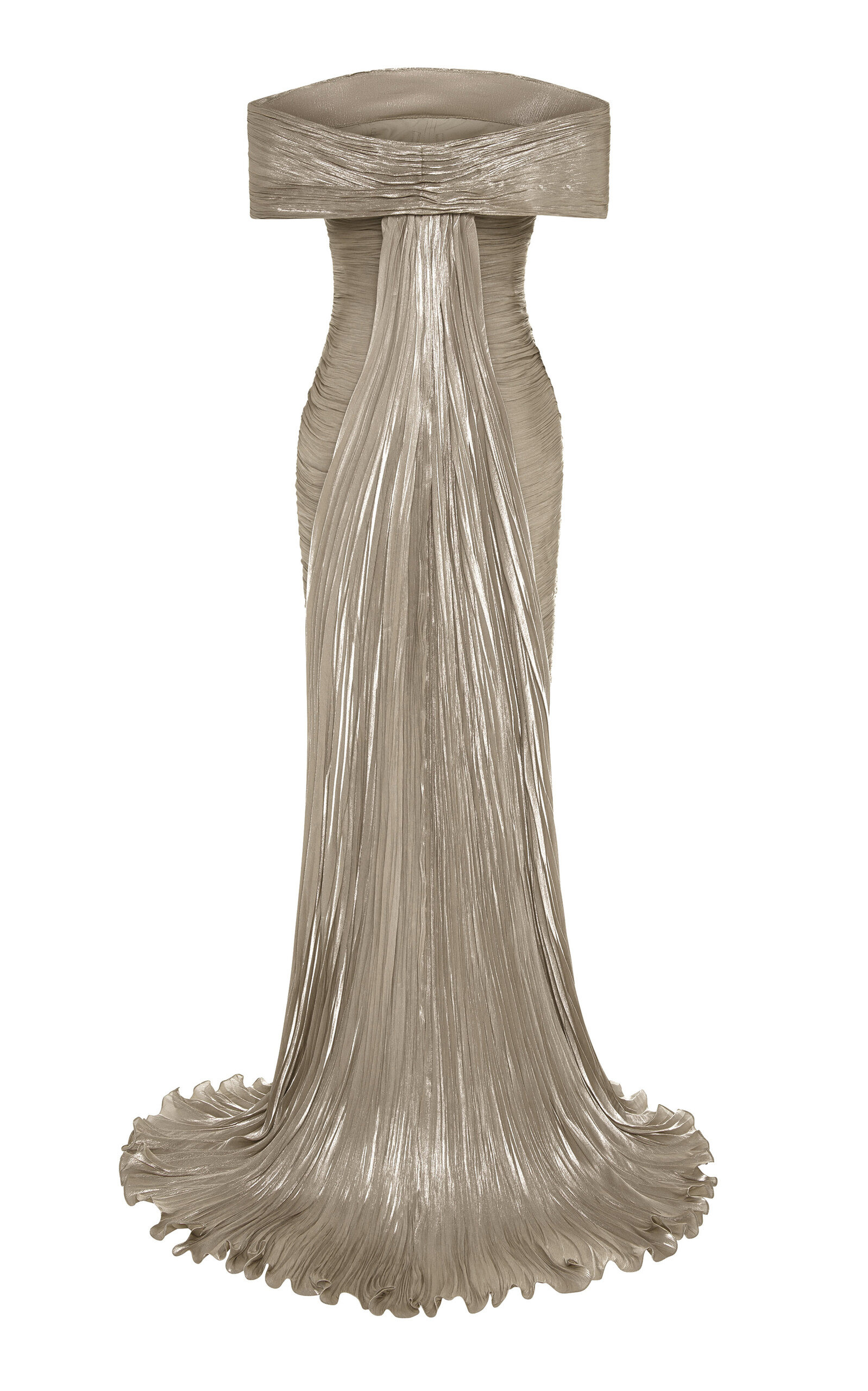 Hand-Pleated Silk Gown nude - 5