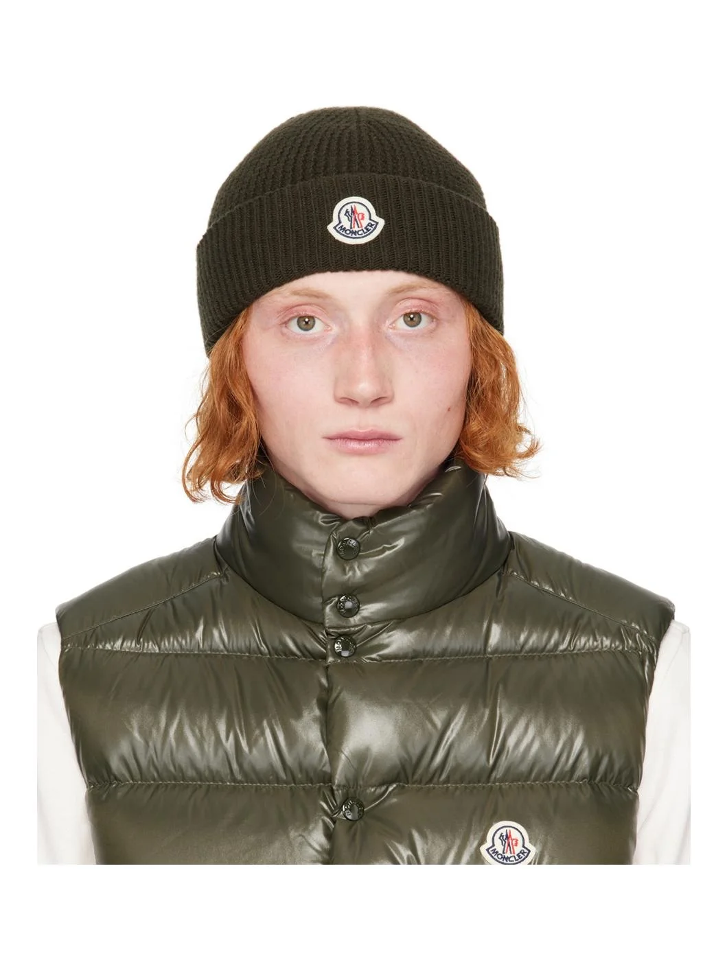 Khaki Virgin Wool & Cashmere Beanie - 1