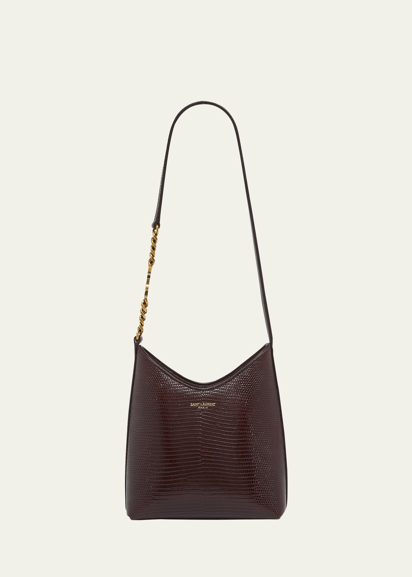 Mini Shoulder Bag in Shiny Lizard-Embossed Leather - 1