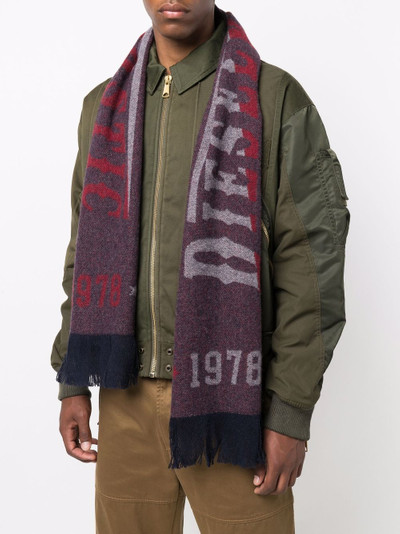 Diesel logo intarsia scarf outlook