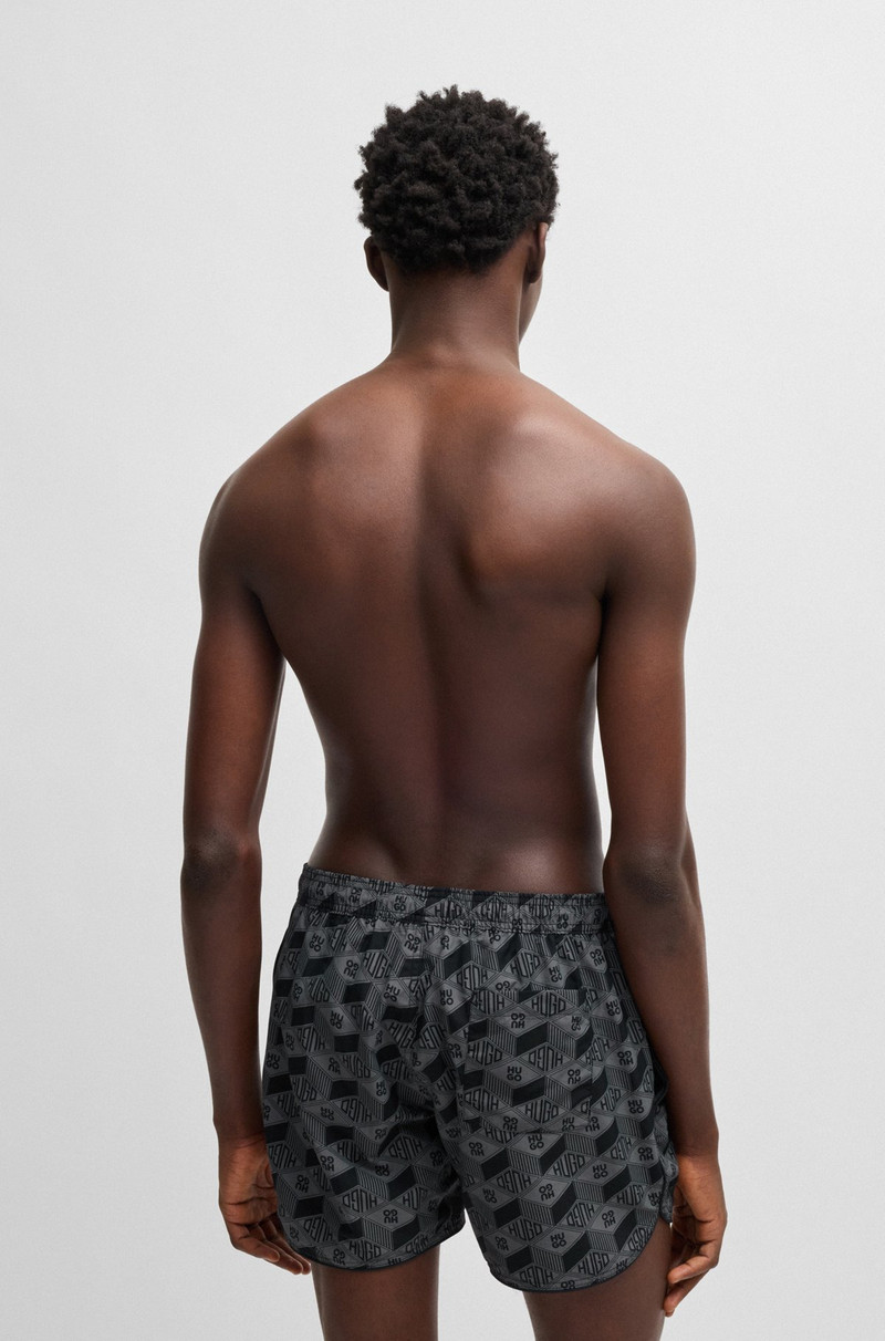 HUGO SEASONAL-PRINT SWIM SHORTS WITH ROUND HEM outlook
