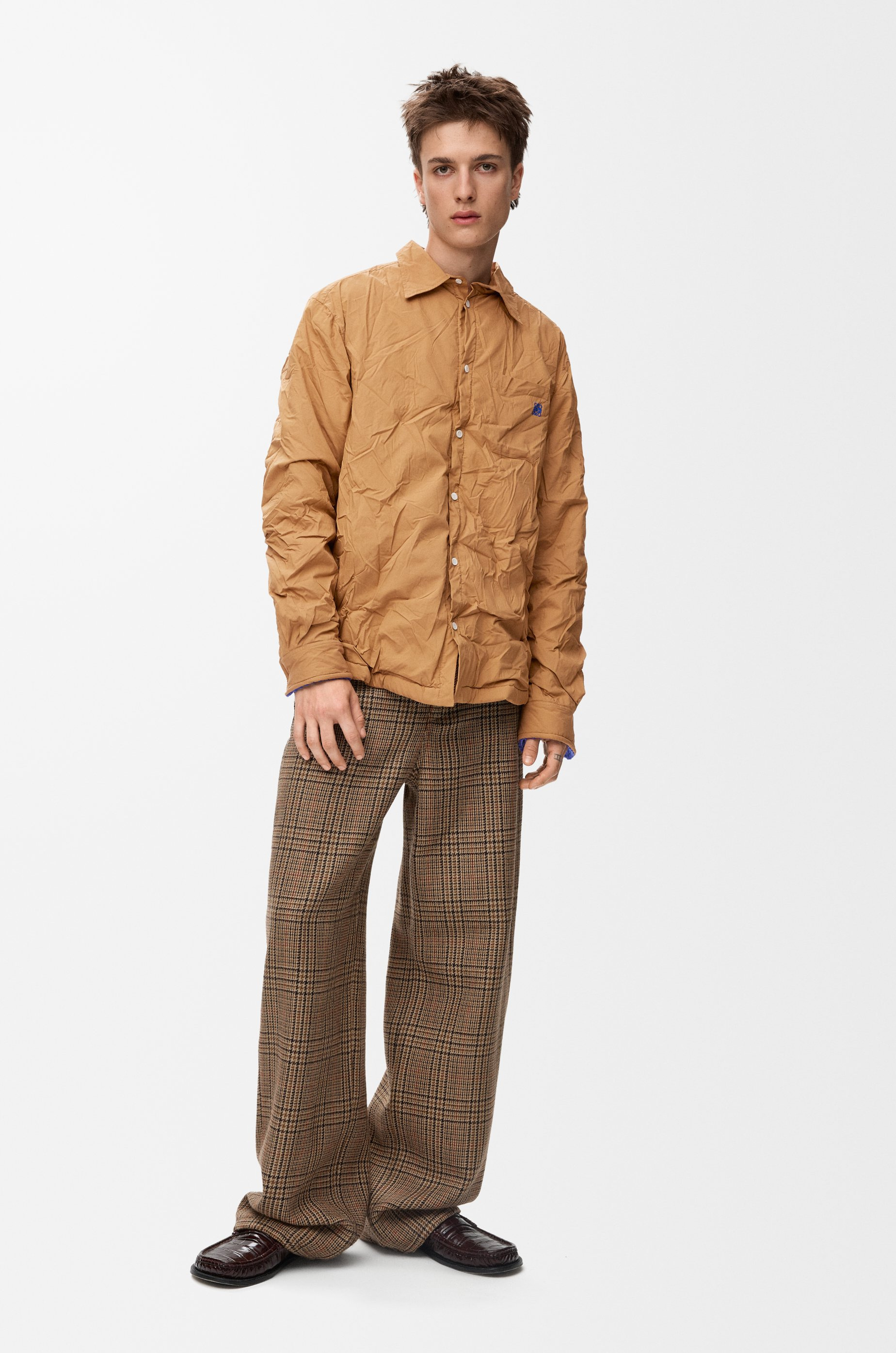 Hybrid shirt in cotton blend and wool - 2