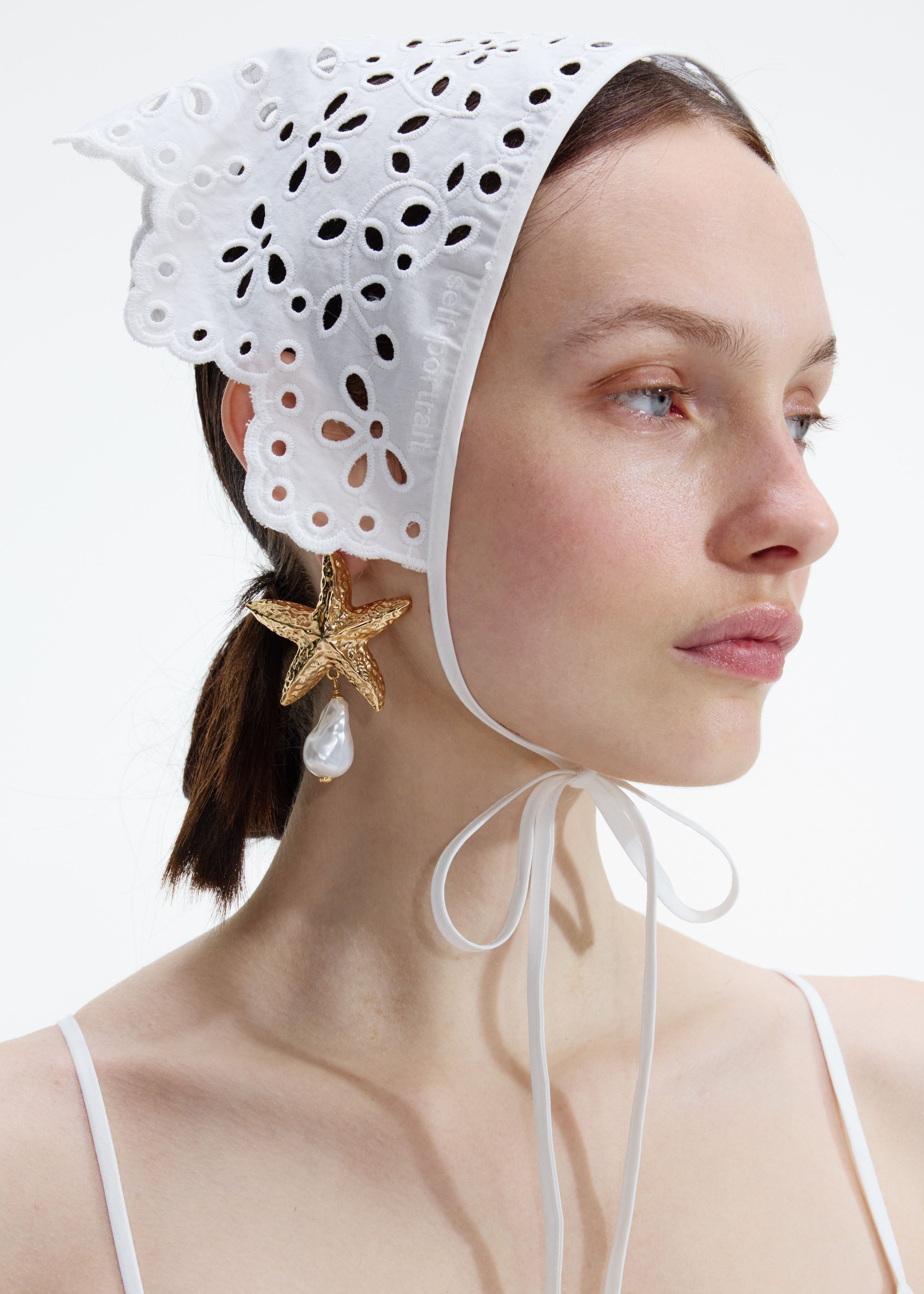 Mottled Gold Sea Star Pearl Earrings - 3