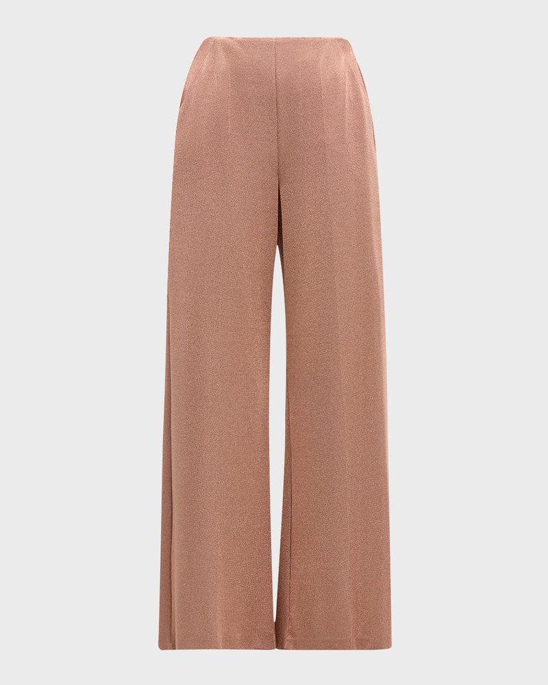 Flat-front, viscose bonded jersey trousers - 1