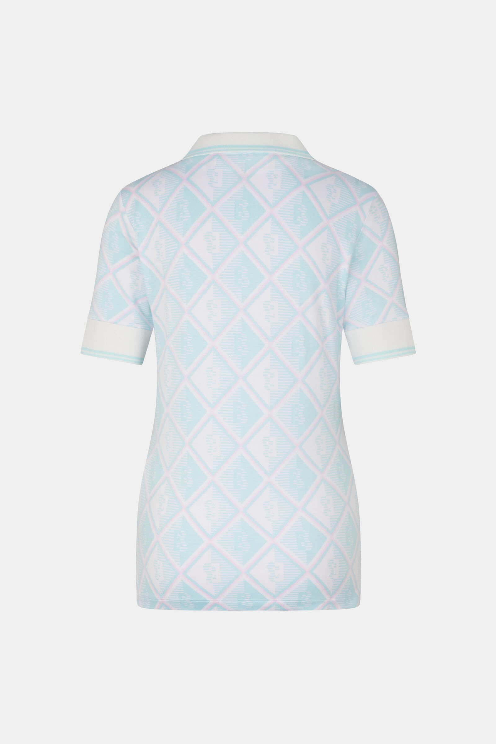 Elonie Printed polo shirt in Light blue/Off-white/Rose - 5