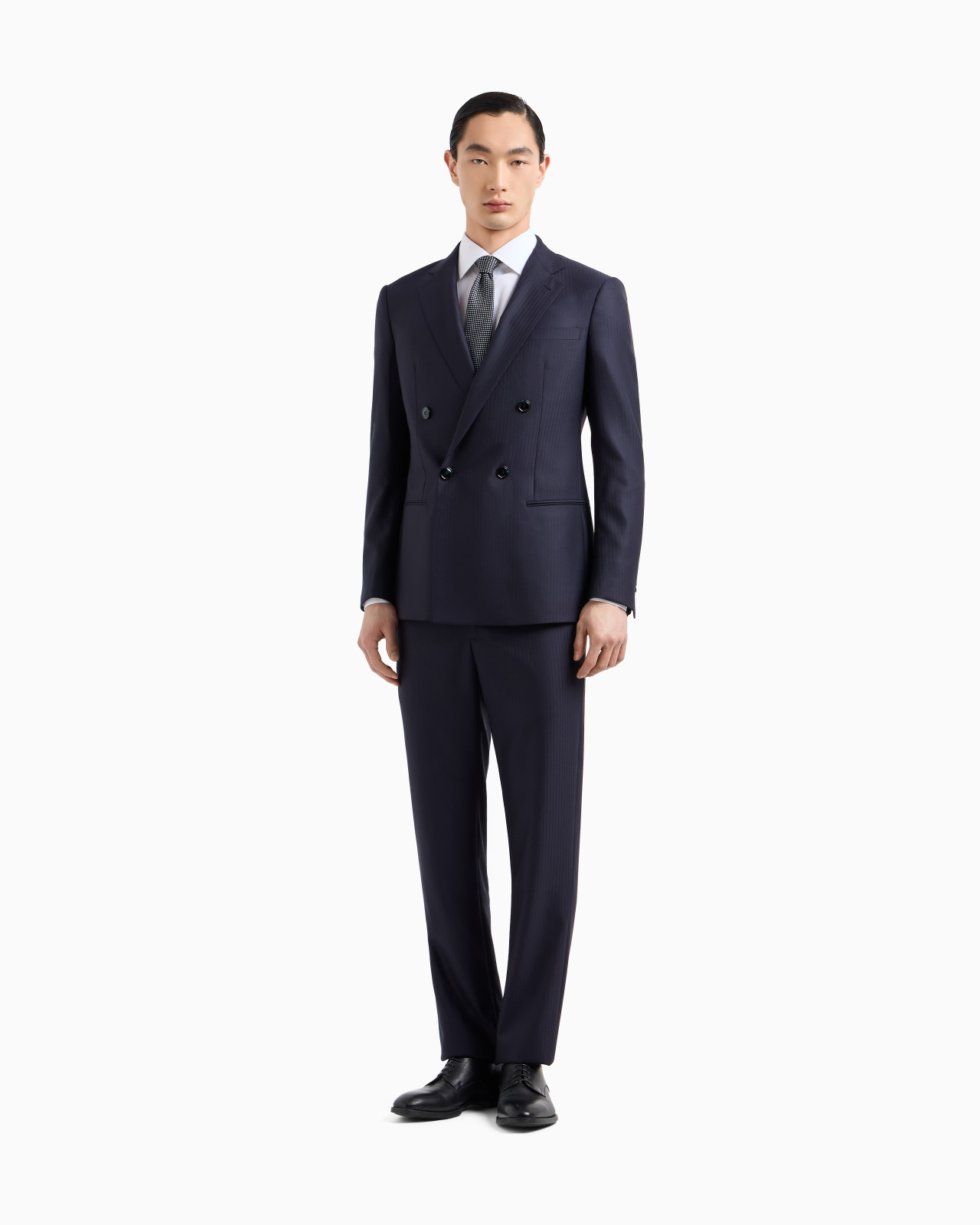 SOHO LINE DOUBLE-BREASTED PINSTRIPED SUIT IN VIRGIN WOOL - 2