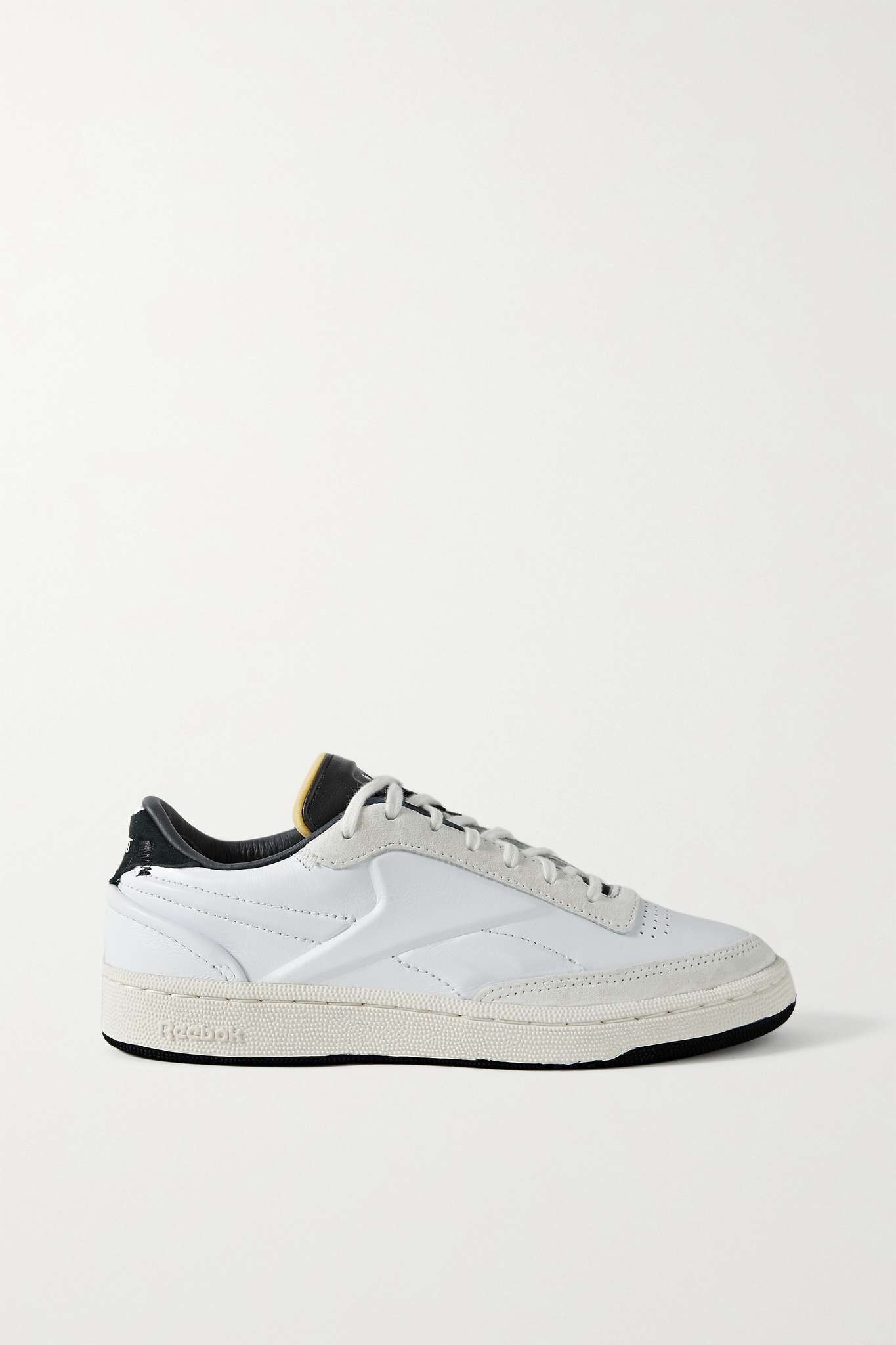 Club C suede-trimmed leather sneakers - 1