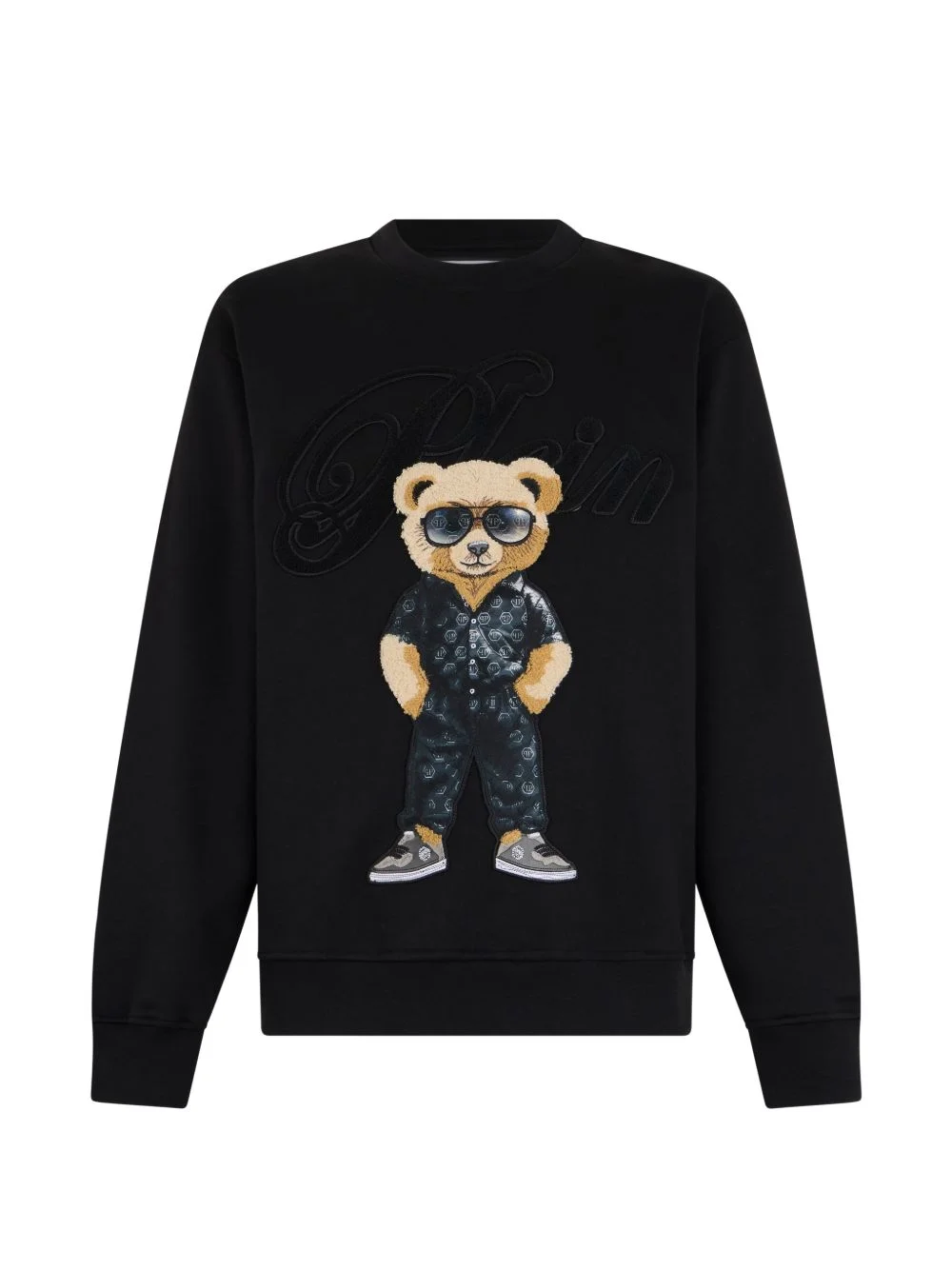 teddy-embroidery sweatshirt - 1