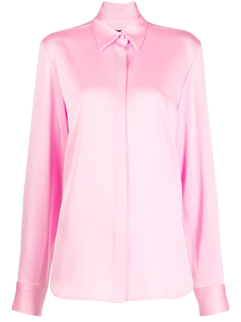 satin-finish button-down shirt 1