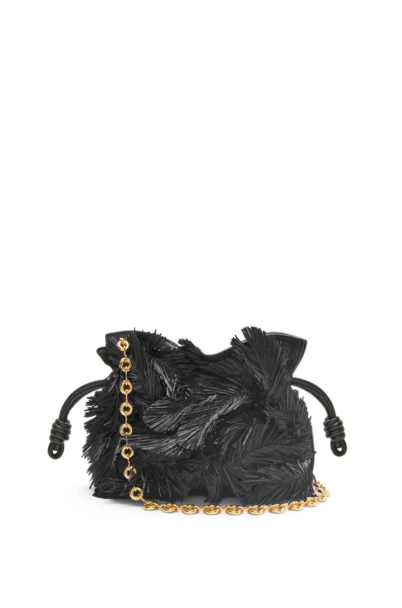 Howl mini Flamenco clutch in suede and raffia 1