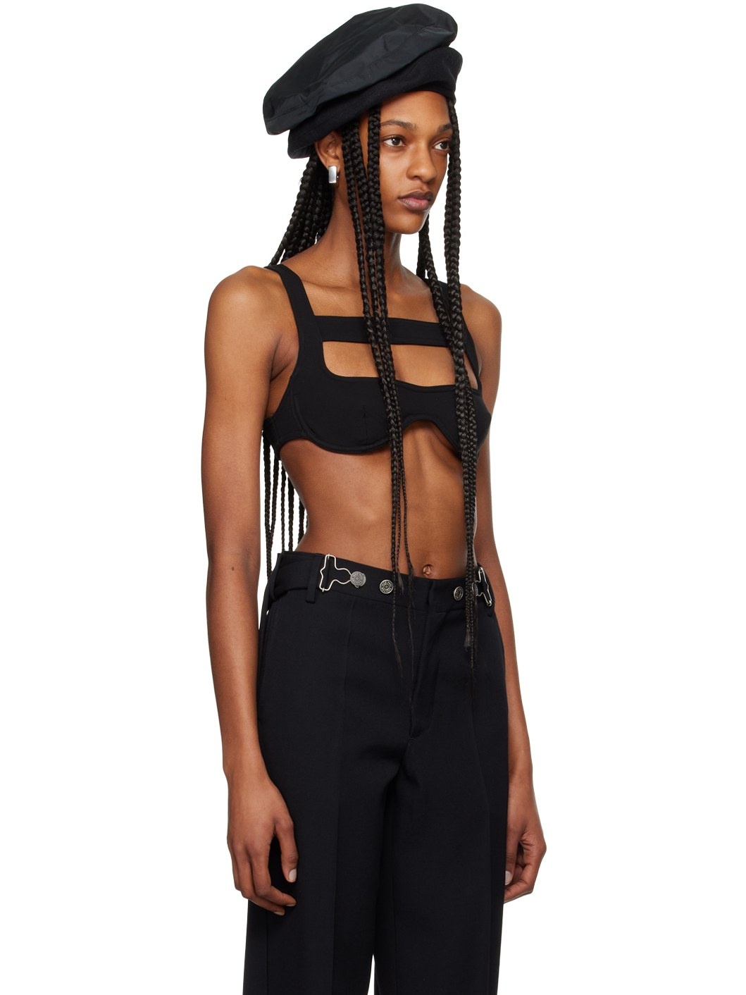 Black Harness Bra - 2