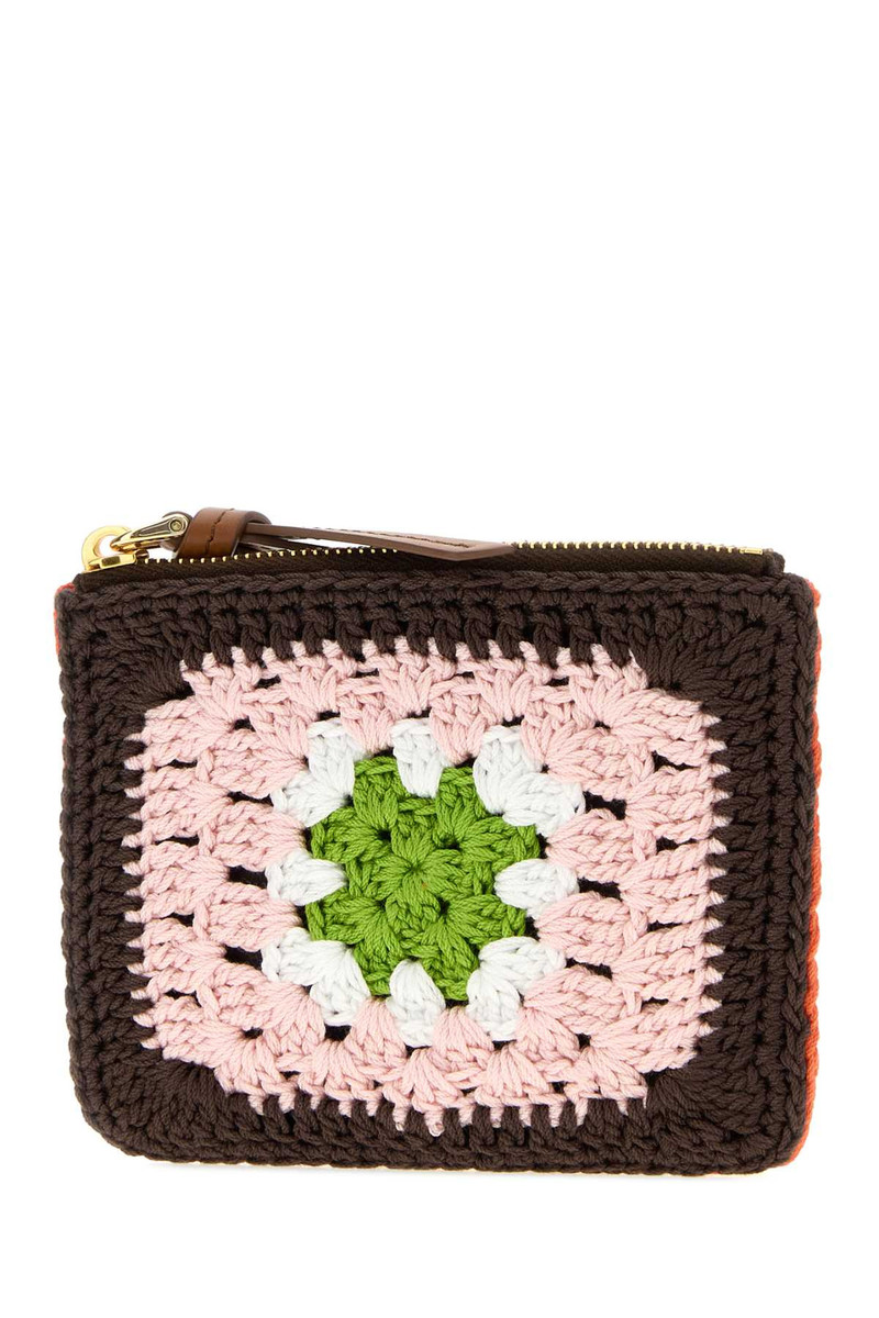 Miu Miu Multicolor Crochet Card Holder Moroarancio Portafogli outlook
