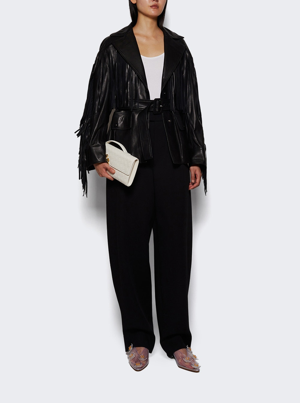 Cassidy Leather Fringe Jacket Black - 5