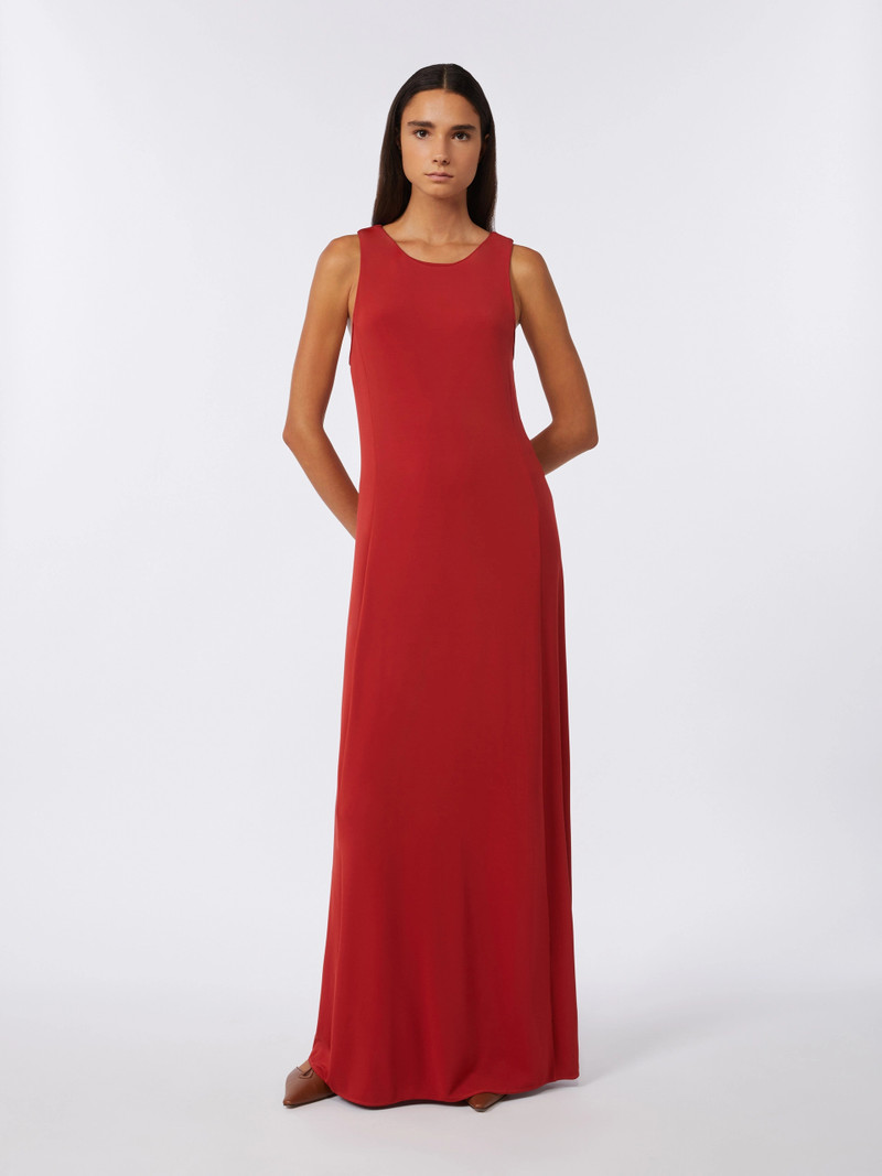 Max Mara PANIA Long, viscose jersey dress - RED outlook