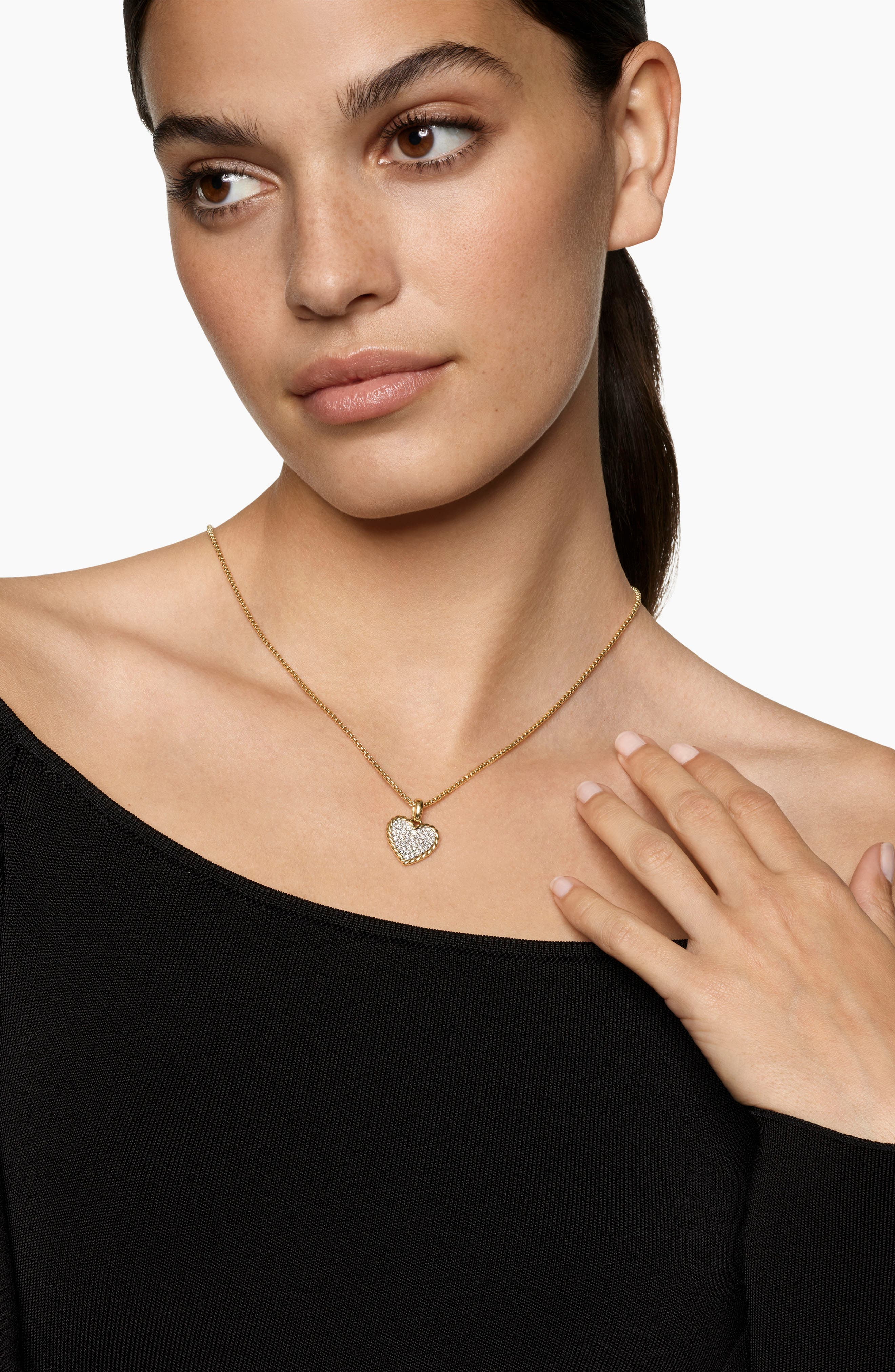 David Yurman Pavé Diamond Heart Enhancer in 18K Gold at Nordstrom - 2